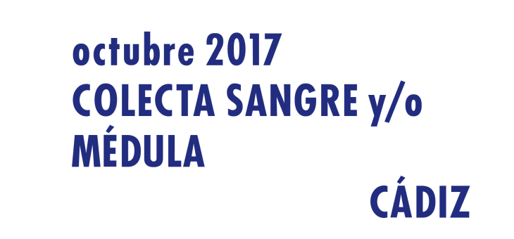 Registrarte como donante de médula en Cádiz en Octubre 2017