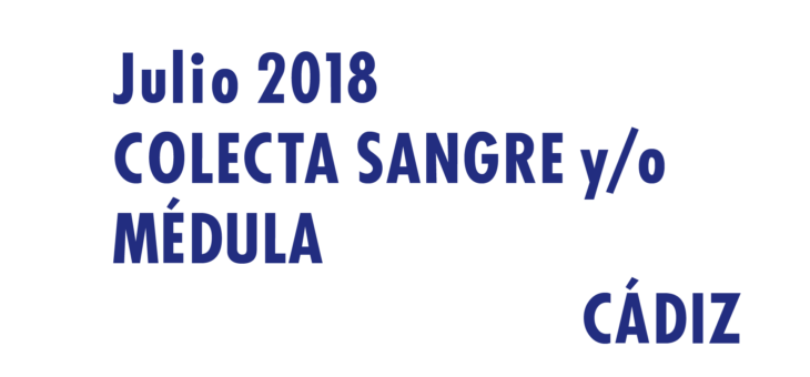 Registrarte como donante de médula en Cádiz en Julio 2018