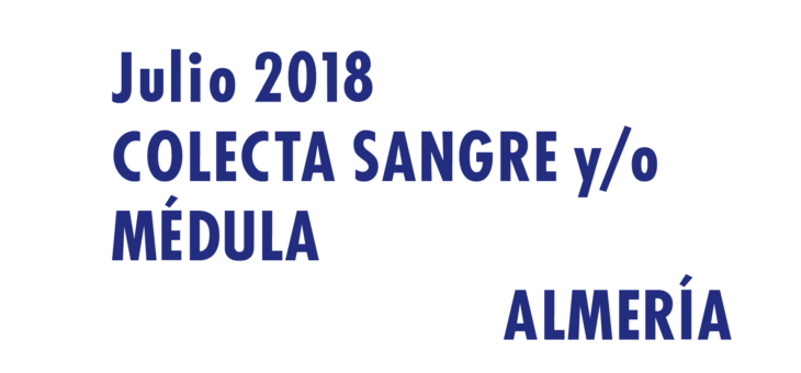 Registrarte como donante de médula en Almería en Julio 2018