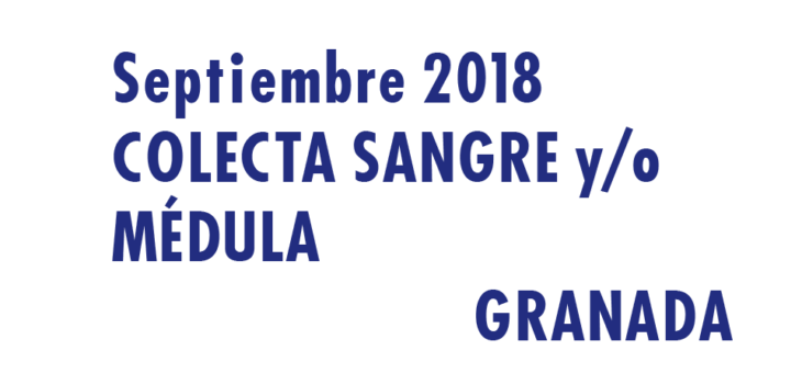 Registrarte como donante de médula en Granada en Septiembre 2018