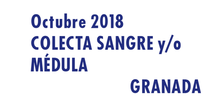 Registrarte como donante de médula en Granada en Octubre 2018