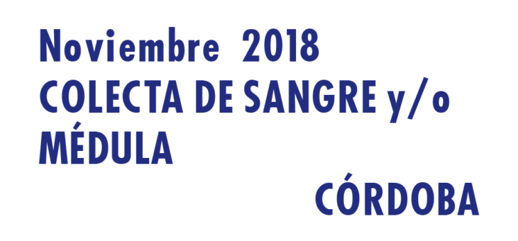 Registrarte como donante de médula en Córdoba en Noviembre 2018