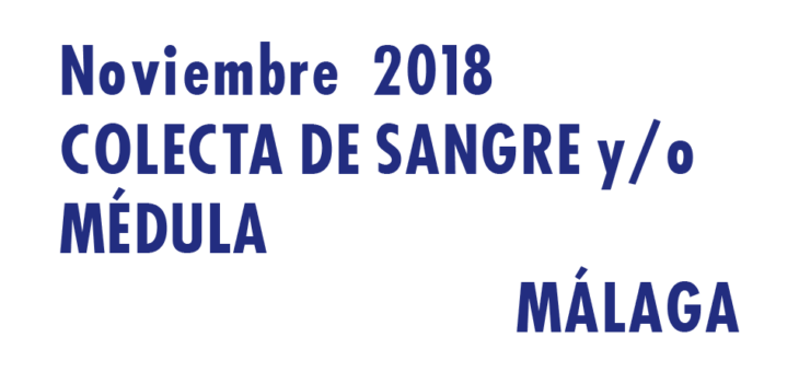 Registrarte como donante de médula en Málaga en Noviembre 2018