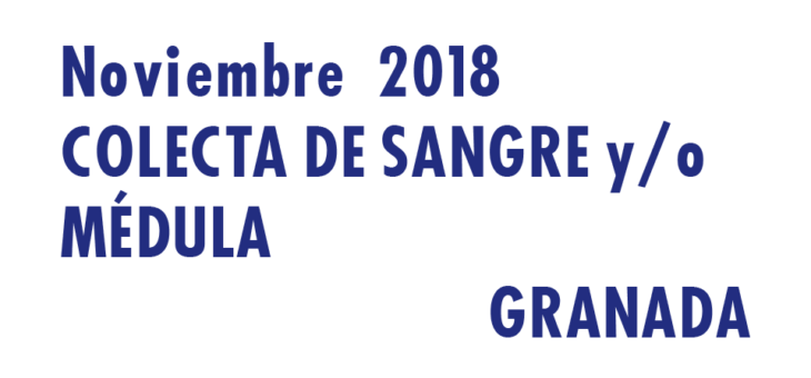 Registrarte como donante de médula en Granada en Noviembre 2018