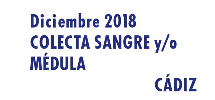 Registrarte como donante de médula en Cádiz en Diciembre 2018